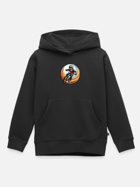 BMX Enfant - Sweat Premium à capuche enfant bio - noir