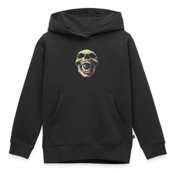Weirdcore Aesthetic Skull Eyeball Creepy S - Kids Premium Organic Hoodie - black - Front - AI Model Kid Male (0cm)