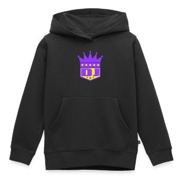 Bannière officielle de la soirée DJ Music Crown King Star - Sweat Premium à capuche enfant bio - noir - Devant - AI Model Kid Male (0cm)