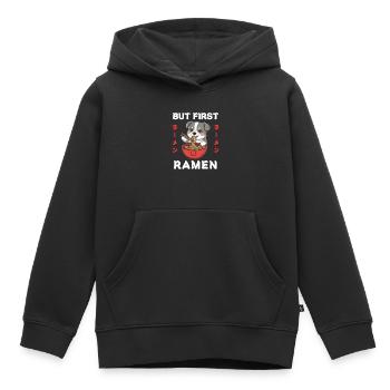 Ramen Nouilles Chibi Asia Soupe de nouilles pour chiens Anime - Sweat Premium à capuche enfant bio - noir - Devant - AI Model Kid Male (0cm)