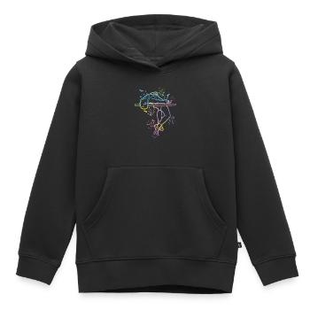 Saut en hauteur Aquarelle Saut en hauteur - Sweat Premium à capuche enfant bio - noir - Devant - AI Model Kid Male (0cm)