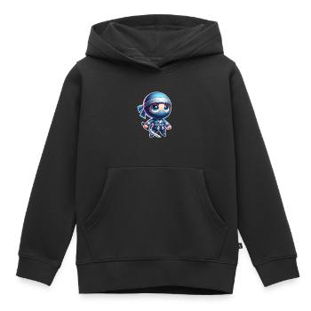 Ninja - Kinder Premium Organic Hoodie - Schwarz - Vorne - AI Model Kid Male (0cm)