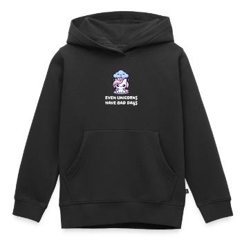 even unicorns have bad days - Kinder Premium Organic Hoodie - Schwarz - Vorne - AI Model Kid Male (0cm)