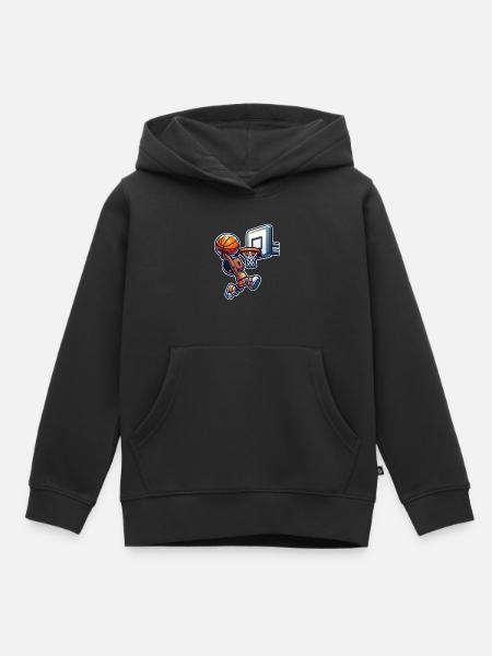 Dunking de basket-ball - Sweat Premium à capuche enfant bio - noir