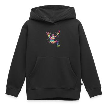 Boulderer Colorsplash Boulder Bouldering - Kids Premium Organic Hoodie - black - Front - AI Model Kid Male (0cm)