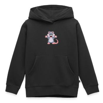 Souris Voile de mariée mariage - Sweat Premium à capuche enfant bio - noir - Devant - AI Model Kid Male (0cm)