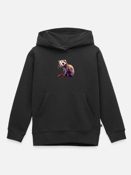 Ferret Frettchen - Kinder Premium Organic Hoodie - Schwarz