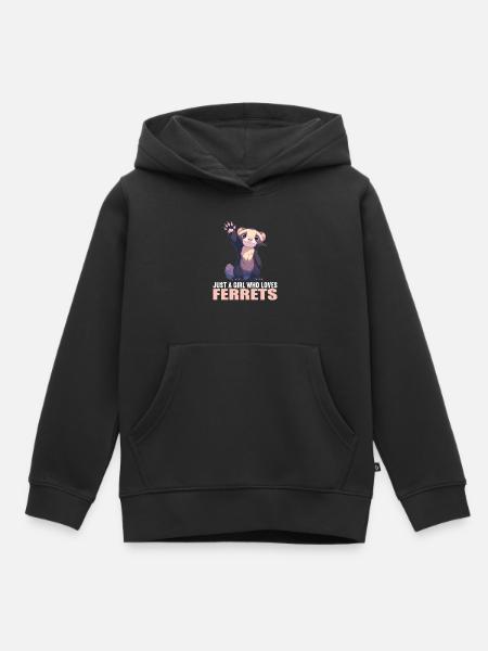 Ferret Frettchen - Kinder Premium Organic Hoodie - Schwarz