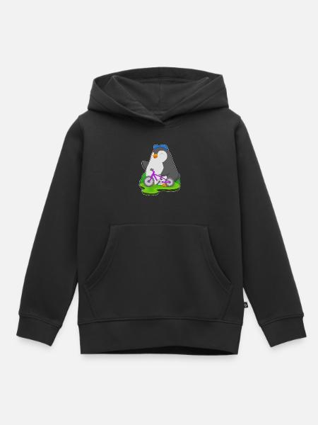 Pinguin Fahrrad - Kinder Premium Organic Hoodie - Schwarz