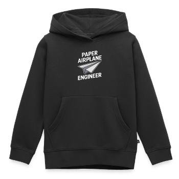 Avion en papier disant blague Avion en papier cadeau - Sweat Premium à capuche enfant bio - noir - Devant - AI Model Kid Male (0cm)