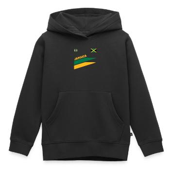 Jamaïque Jamaïque Rasta Raggea Drapeau Rastafari - Sweat Premium à capuche enfant bio - noir - Devant - AI Model Kid Male (0cm)