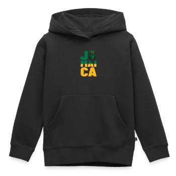 Jamaïque Jamaïque Rasta Raggea Drapeau Rastafari - Sweat Premium à capuche enfant bio - noir - Devant - AI Model Kid Male (0cm)