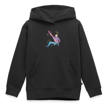 Boulderer Colorsplash Boulder Bouldering - Kids Premium Organic Hoodie - black - Front - AI Model Kid Male (0cm)