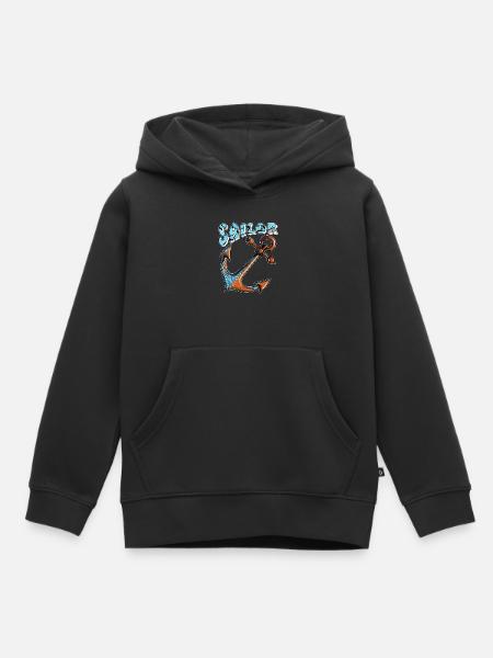 SCHIFFANKER SAILOR - Kinder Premium Organic Hoodie - Schwarz