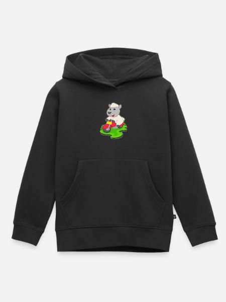 Schaf Motorrad - Kinder Premium Organic Hoodie - Schwarz