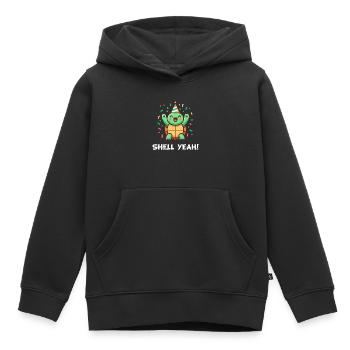 Muschel ja! Celebration Schildkröte - Kinder Premium Organic Hoodie - Schwarz - Vorne - AI Model Kid Male (0cm)