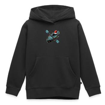 Kajakfahren Kajakfahrer Weihnachtsmütze Xmas - Kinder Premium Organic Hoodie - Schwarz - Vorne - AI Model Kid Male (0cm)