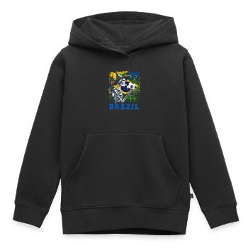 Brésil Brésil Maillot brésilien Rio de Janeiro - Sweat Premium à capuche enfant bio - noir - Devant - AI Model Kid Male (0cm)
