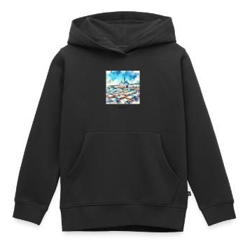Kauppatori Markt Helsinki Skandinavien Finnland So - Kinder Premium Organic Hoodie - Schwarz - Vorne - AI Model Kid Male (0cm)