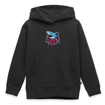 Roses de requin - Sweat Premium à capuche enfant bio - noir - Devant - AI Model Kid Male (0cm)