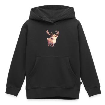 Caribou Karibus Karibu - Kinder Premium Organic Hoodie - Schwarz - Vorne - AI Model Kid Male (0cm)