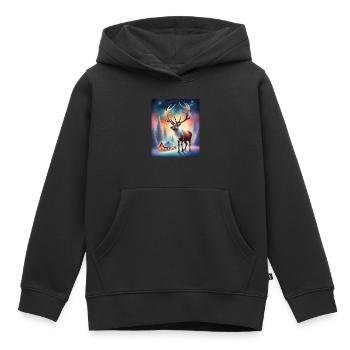 Rentiere aus dem Dorf des Weihnachtsmanns - Kinder Premium Organic Hoodie - Schwarz - Vorne - AI Model Kid Male (0cm)
