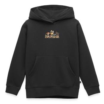 Adorables amis de la forêt sur champignons Adorable Forest - Sweat Premium à capuche enfant bio - noir - Devant - AI Model Kid Male (0cm)