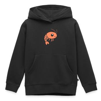Crevette - Sweat Premium à capuche enfant bio - noir - Devant - AI Model Kid Male (0cm)