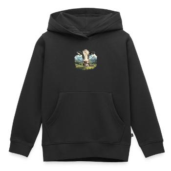 Vaches Vache - Sweat Premium à capuche enfant bio - noir - Devant - AI Model Kid Male (0cm)