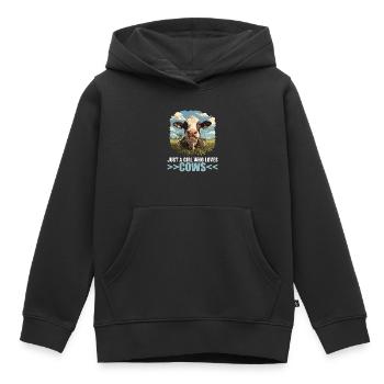 Vaches Vache - Sweat Premium à capuche enfant bio - noir - Devant - AI Model Kid Male (0cm)