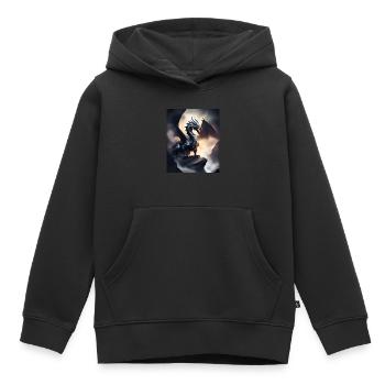dragon de l’ombre sombre - Sweat Premium à capuche enfant bio - noir - Devant - AI Model Kid Male (0cm)