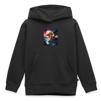 Dragon magique - Sweat Premium à capuche enfant bio - noir - Devant - AI Model Kid Male (0cm)