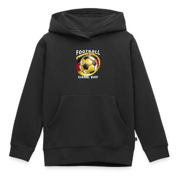 JOUR DE MATCH DE FOOTBALL - Sweat Premium à capuche enfant bio - noir - Devant - AI Model Kid Male (0cm)