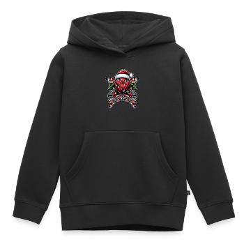 Hockey de rue Hockey en ligne Balle de bâton de hockey - Sweat Premium à capuche enfant bio - noir - Devant - AI Model Kid Male (0cm)
