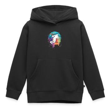 Basketballer Dribbling Kinder Basketball Jungen - Kinder Premium Organic Hoodie - Schwarz - Vorne - AI Model Kid Male (0cm)