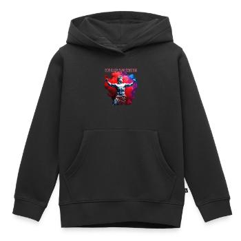 ICH KAM ZUM SIEGEN - Kinder Premium Organic Hoodie - Schwarz - Vorne - AI Model Kid Male (0cm)