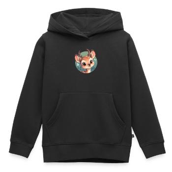 Hirsche Hirsch - Kinder Premium Organic Hoodie - Schwarz - Vorne - AI Model Kid Male (0cm)