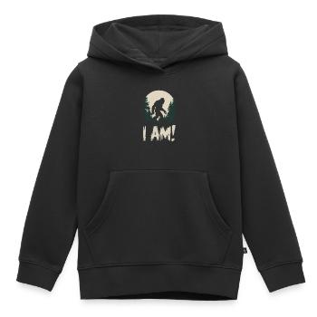 ICH BIN BIG FOOT - Kinder Premium Organic Hoodie - Schwarz - Vorne - AI Model Kid Male (0cm)