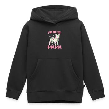Bulldog Lover Français Chien Mama Frenchie - Sweat Premium à capuche enfant bio - noir - Devant - AI Model Kid Male (0cm)