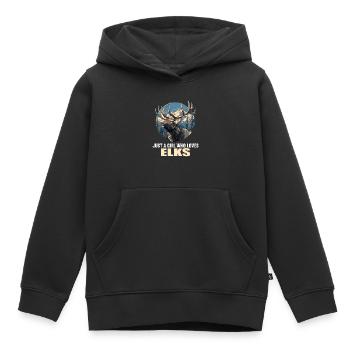 Elche Elch - Kinder Premium Organic Hoodie - Schwarz - Vorne - AI Model Kid Male (0cm)