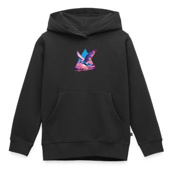 Faucon Faucon - Sweat Premium à capuche enfant bio - noir - Devant - AI Model Kid Male (0cm)