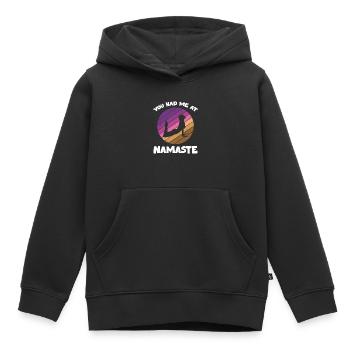You Had Me At Namaste Yoga Silhouette Entspannung - Kinder Premium Organic Hoodie - Schwarz - Vorne - AI Model Kid Male (0cm)