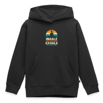 Atme Das Gute Ein, Ausatmen Den Blödsinn - Kinder Premium Organic Hoodie - Schwarz - Vorne - AI Model Kid Male (0cm)
