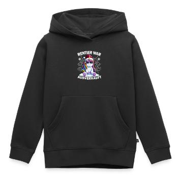 Renne a été vendu Licorne Noël - Sweat Premium à capuche enfant bio - noir - Devant - AI Model Kid Male (0cm)