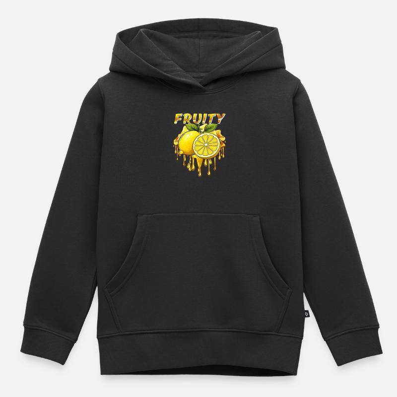 CITRON FRUITÉ - Sweat Premium à capuche enfant bio - noir