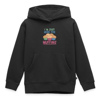 Muffin Disant Muffins Drôle Muffins Cadeau - Sweat Premium à capuche enfant bio - noir - Devant - AI Model Kid Male (0cm)