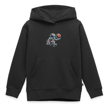 Alien Basketball Dunking - Kids Premium Organic Hoodie - black - Front - AI Model Kid Male (0cm)