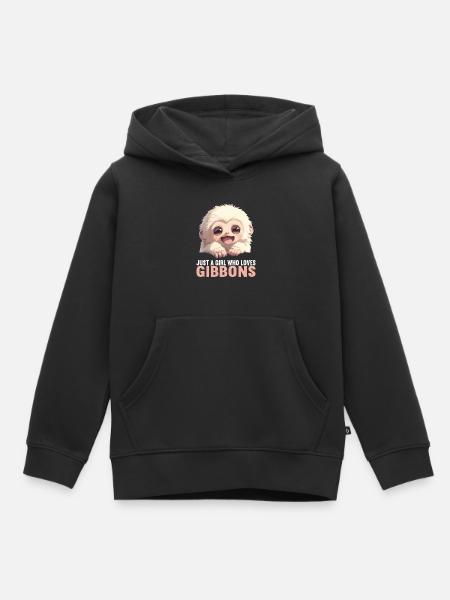 Gibbons Gibbon - Kinder Premium Organic Hoodie - Schwarz