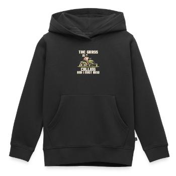 Der Rasen Ruft Und Ich Muss Mähen - Kinder Premium Organic Hoodie - Schwarz - Vorne - AI Model Kid Male (0cm)