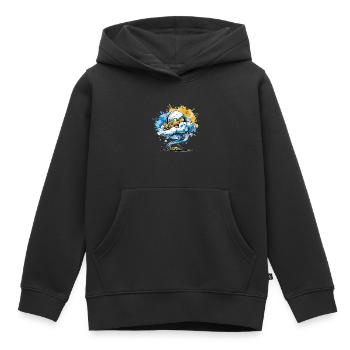 LA BULLE ET UN TOURBILLON - Sweat Premium à capuche enfant bio - noir - Devant - AI Model Kid Male (0cm)